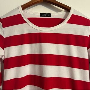 Ezsskj Red and White Wide Striped Long Sleeve Tee Women’s Size small Waldo USA